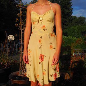 reformation marion floral halter dress